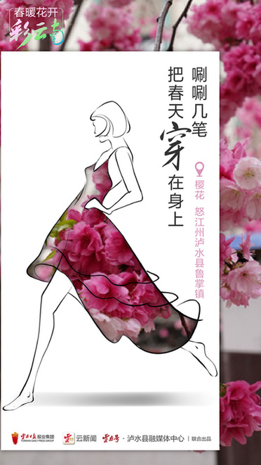 春暖花开彩云南 | 唰唰几笔，把春天穿在身上：我用樱花做霓裳